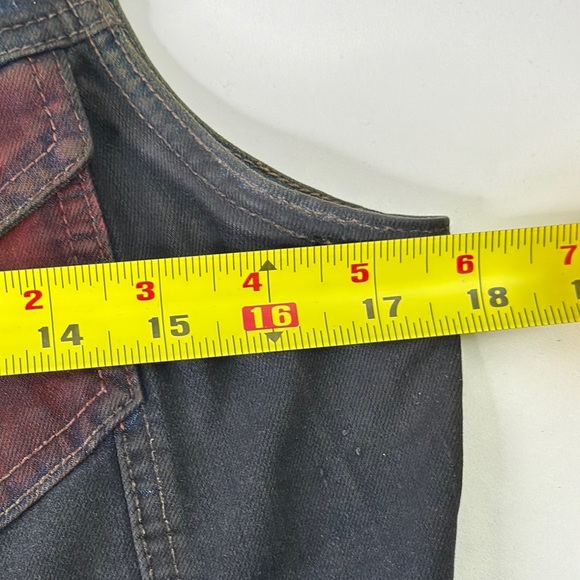 Upcycled Wax Jean Denim Vest with Patches size small - Picture 4 of 11